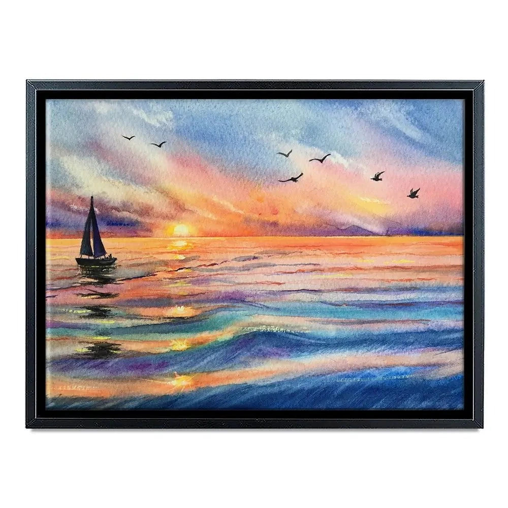 Yacht At Sunset Canvas Print Yacht At Sunset Canvas Print wall art product EL_Art / Shutterstock