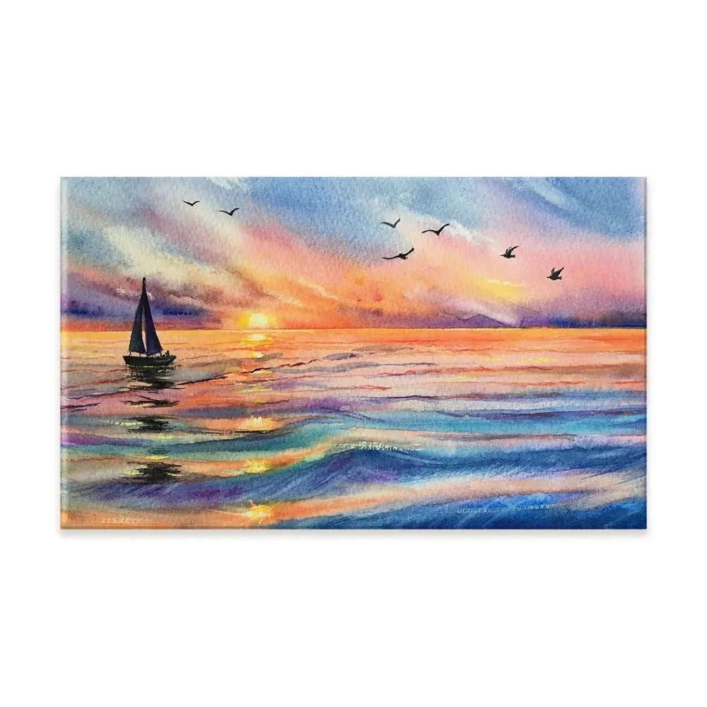 Yacht At Sunset Canvas Print Yacht At Sunset Canvas Print wall art product EL_Art / Shutterstock