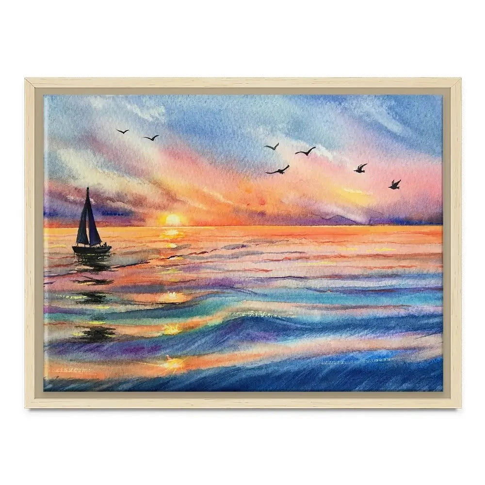 Yacht At Sunset Canvas Print Yacht At Sunset Canvas Print wall art product EL_Art / Shutterstock