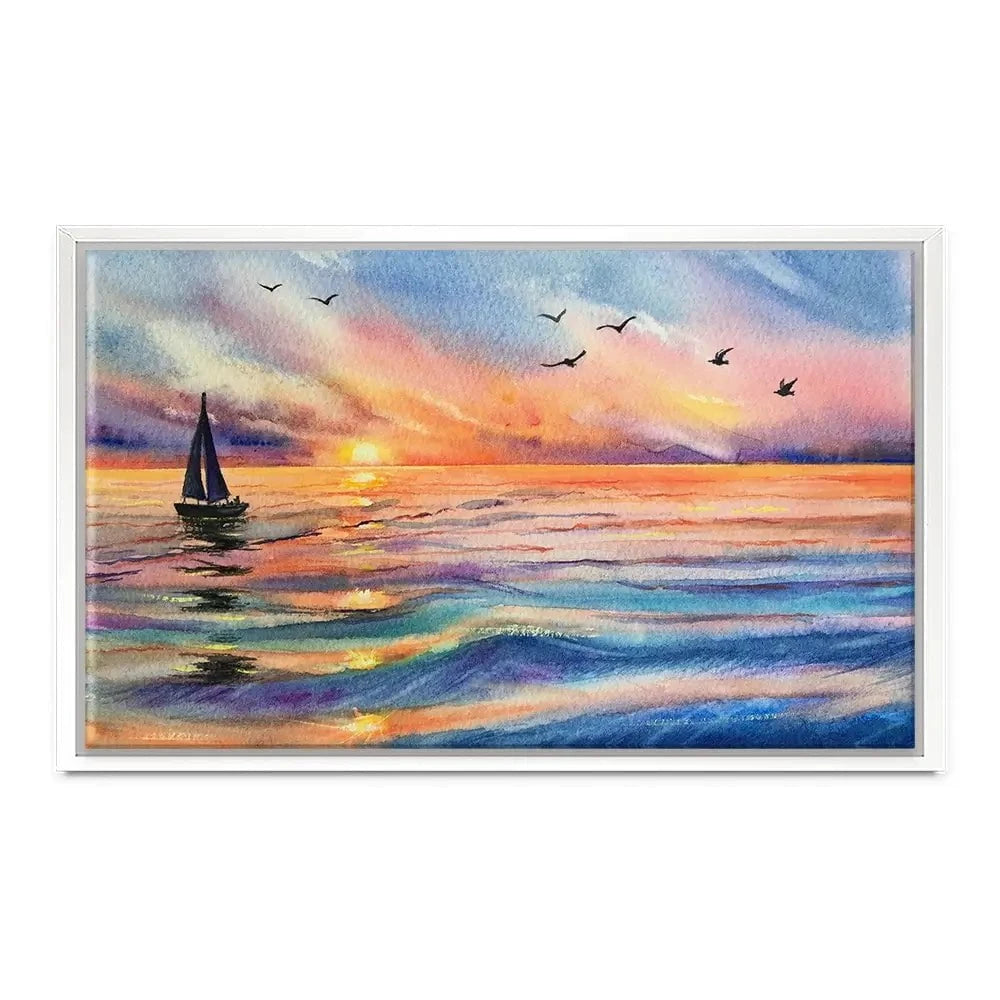 Yacht At Sunset Canvas Print Yacht At Sunset Canvas Print wall art product EL_Art / Shutterstock