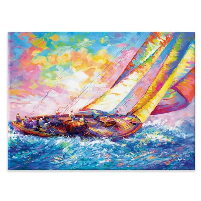 Yacht Sailing In A Race Canvas Print Yacht Sailing In A Race Canvas Print wall art product Leon Devenice