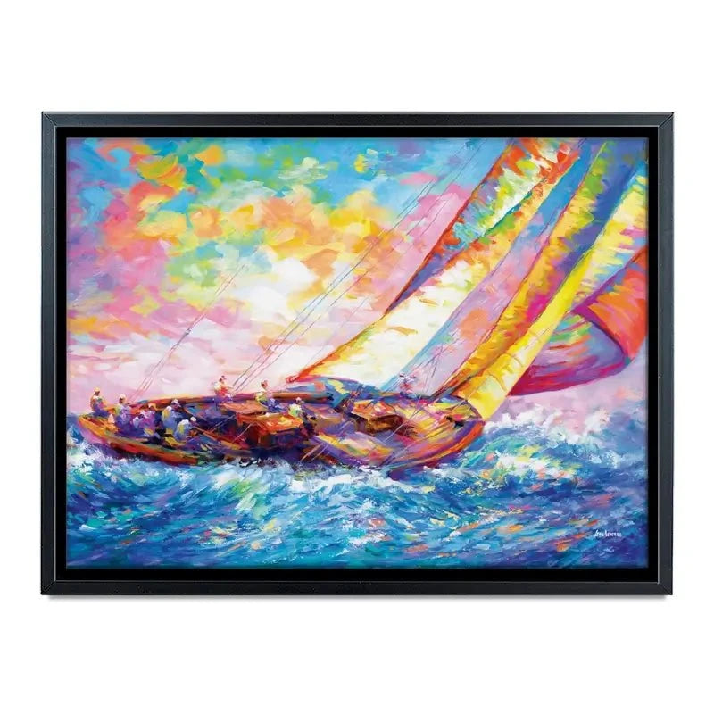 Yacht Sailing In A Race Canvas Print Yacht Sailing In A Race Canvas Print wall art product Leon Devenice