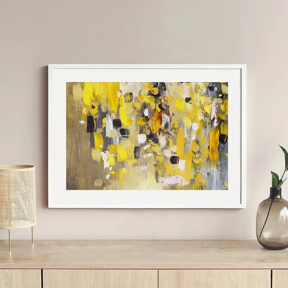 Yellow Abstract Framed Art Print Yellow Abstract Framed Art Print wall art product Anna Selina / Shutterstock