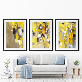 Yellow Abstract Framed Art Print Trio Yellow Abstract Framed Art Print Trio wall art product Anna Selina / Shutterstock