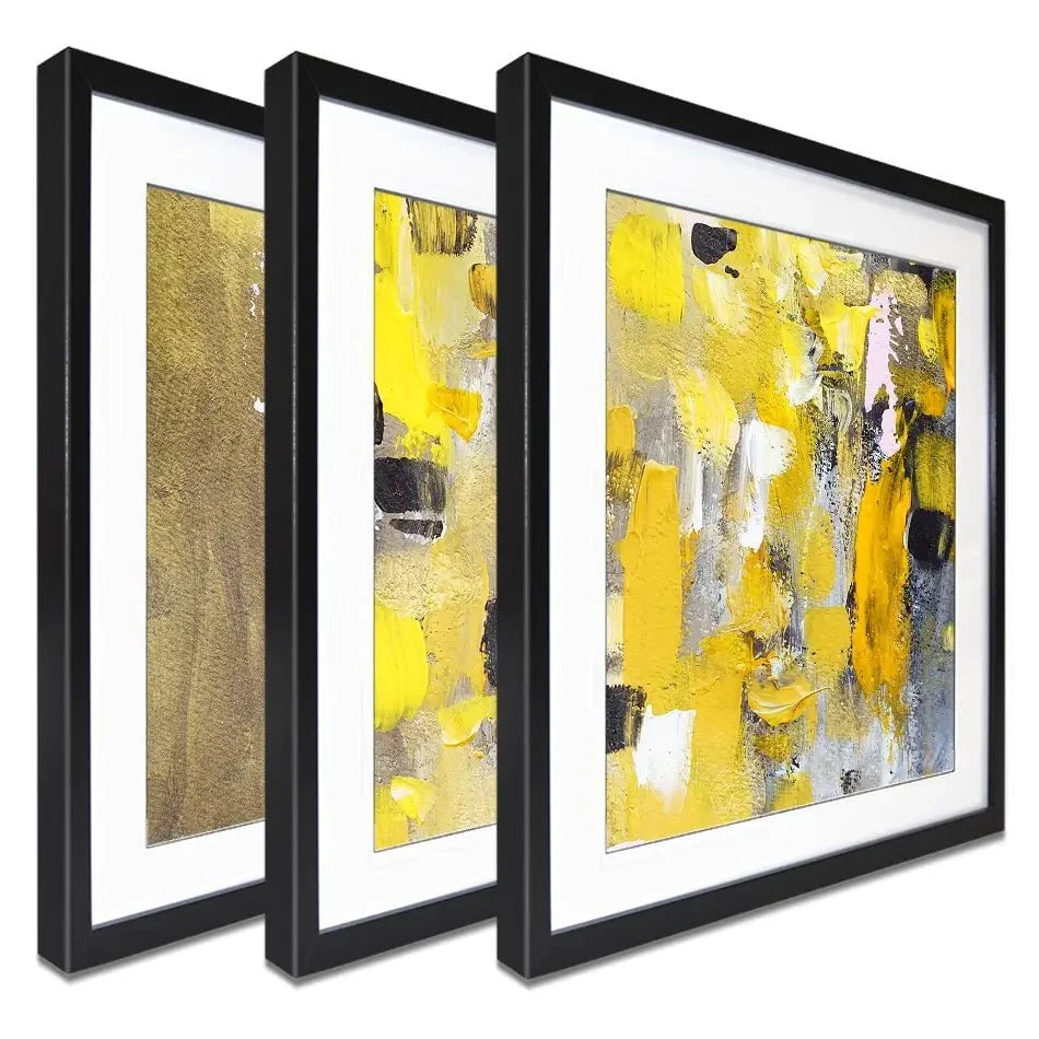 Yellow Abstract Framed Art Print Trio Yellow Abstract Framed Art Print Trio wall art product Anna Selina / Shutterstock