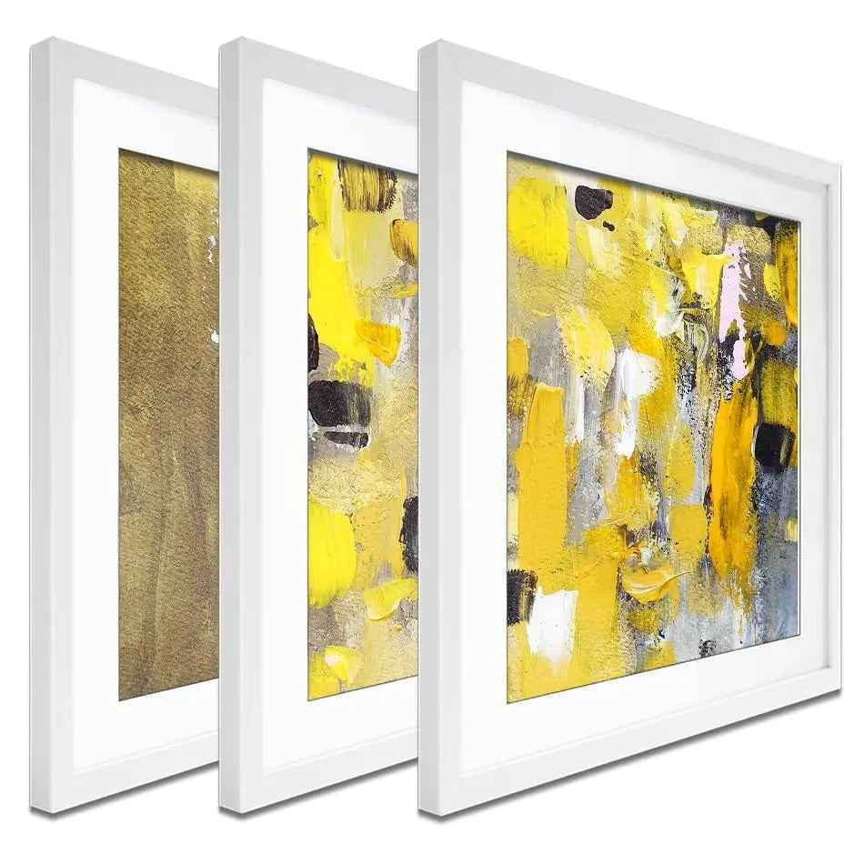 Yellow Abstract Framed Art Print Trio Yellow Abstract Framed Art Print Trio wall art product Anna Selina / Shutterstock