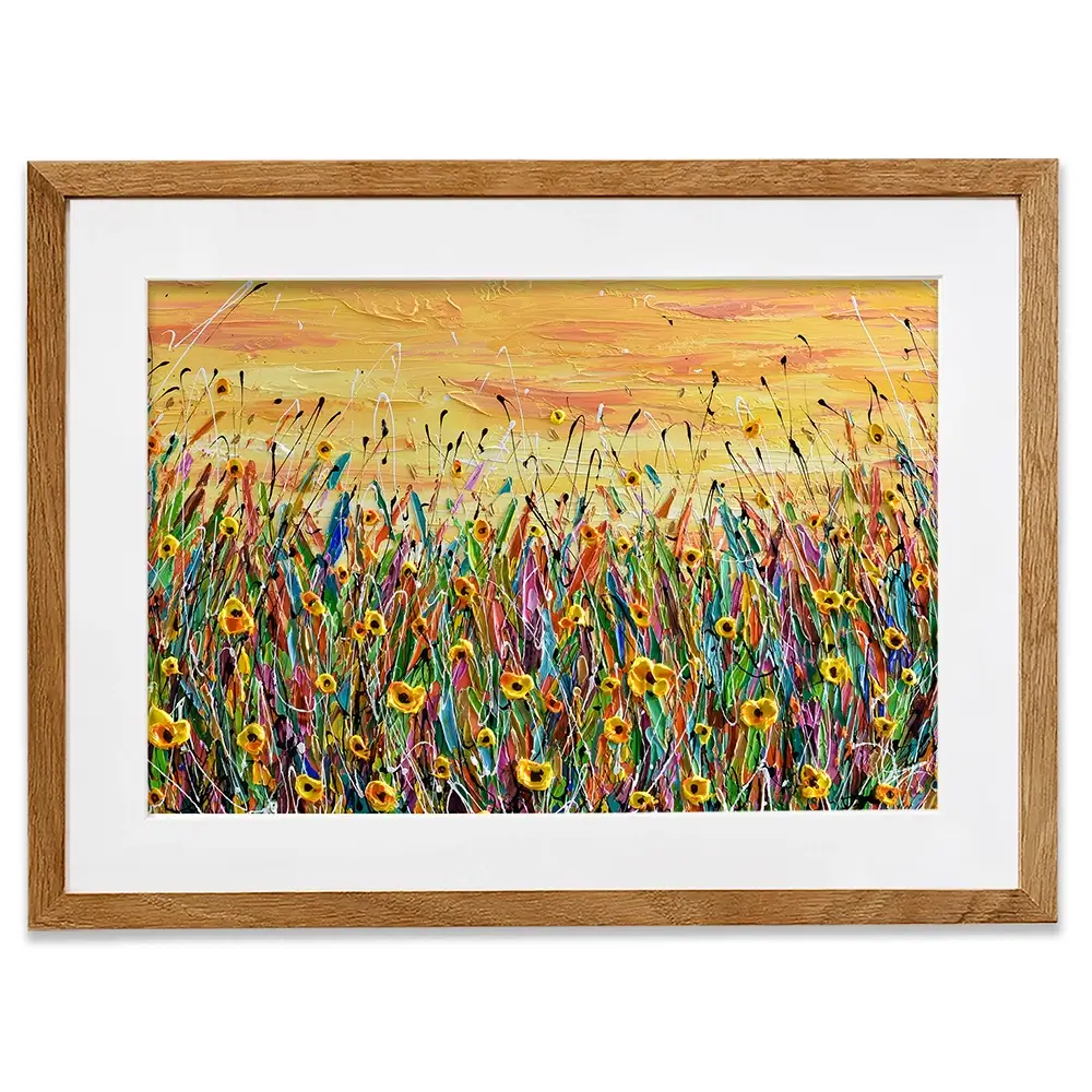 Yellow Floral Meadow Framed Art Print Yellow Floral Meadow Framed Art Print wall art product Olga Tkachyk