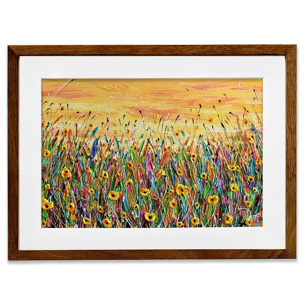 Yellow Floral Meadow Framed Art Print Yellow Floral Meadow Framed Art Print wall art product Olga Tkachyk
