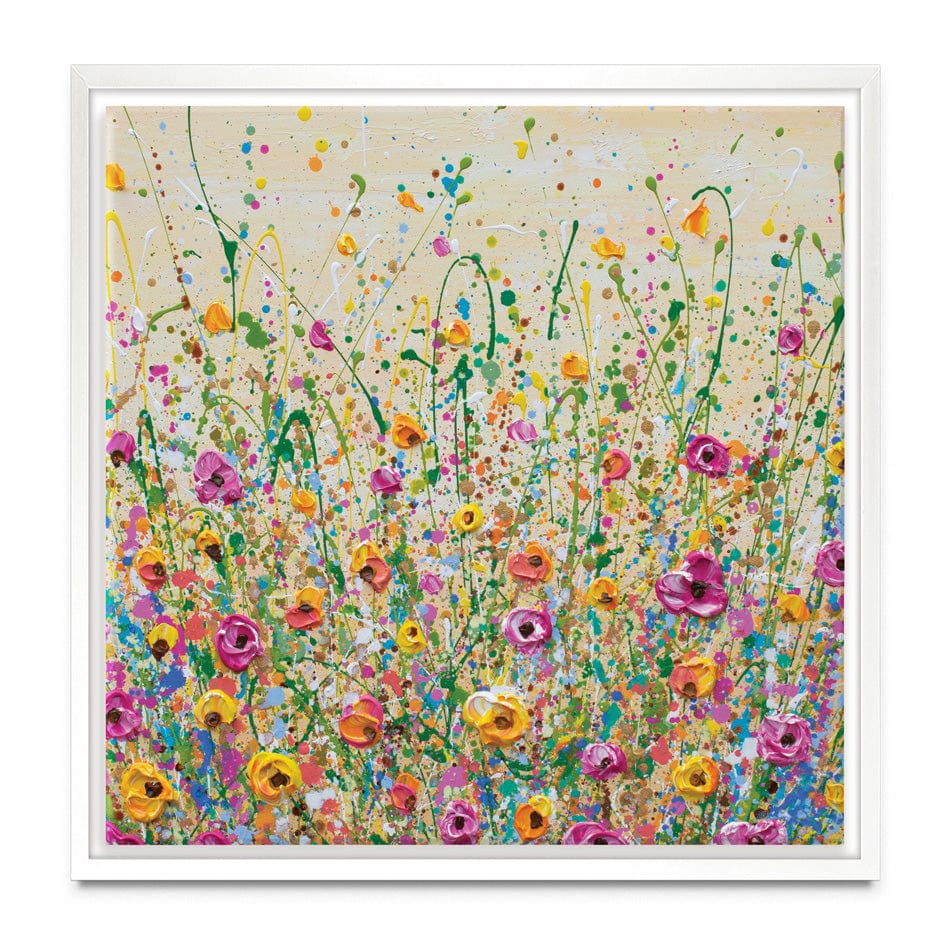Yellow Meadow Square Canvas Print wall art product Olga Tkachyk