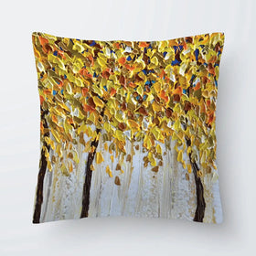 Yellow Trees Cushion Yellow Trees Cushion wall art product Olga Tkachyk