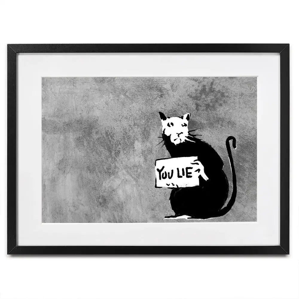 You Lie Rat Framed Art Print You Lie Rat Framed Art Print wall art product Banksy