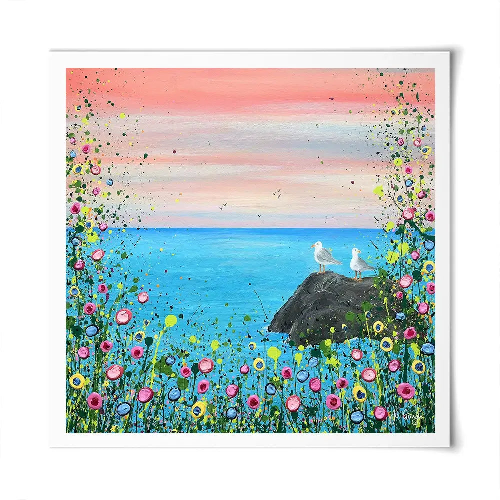 You Me And The Sea Square Art Print You Me And The Sea Square Art Print wall art product Jo Gough