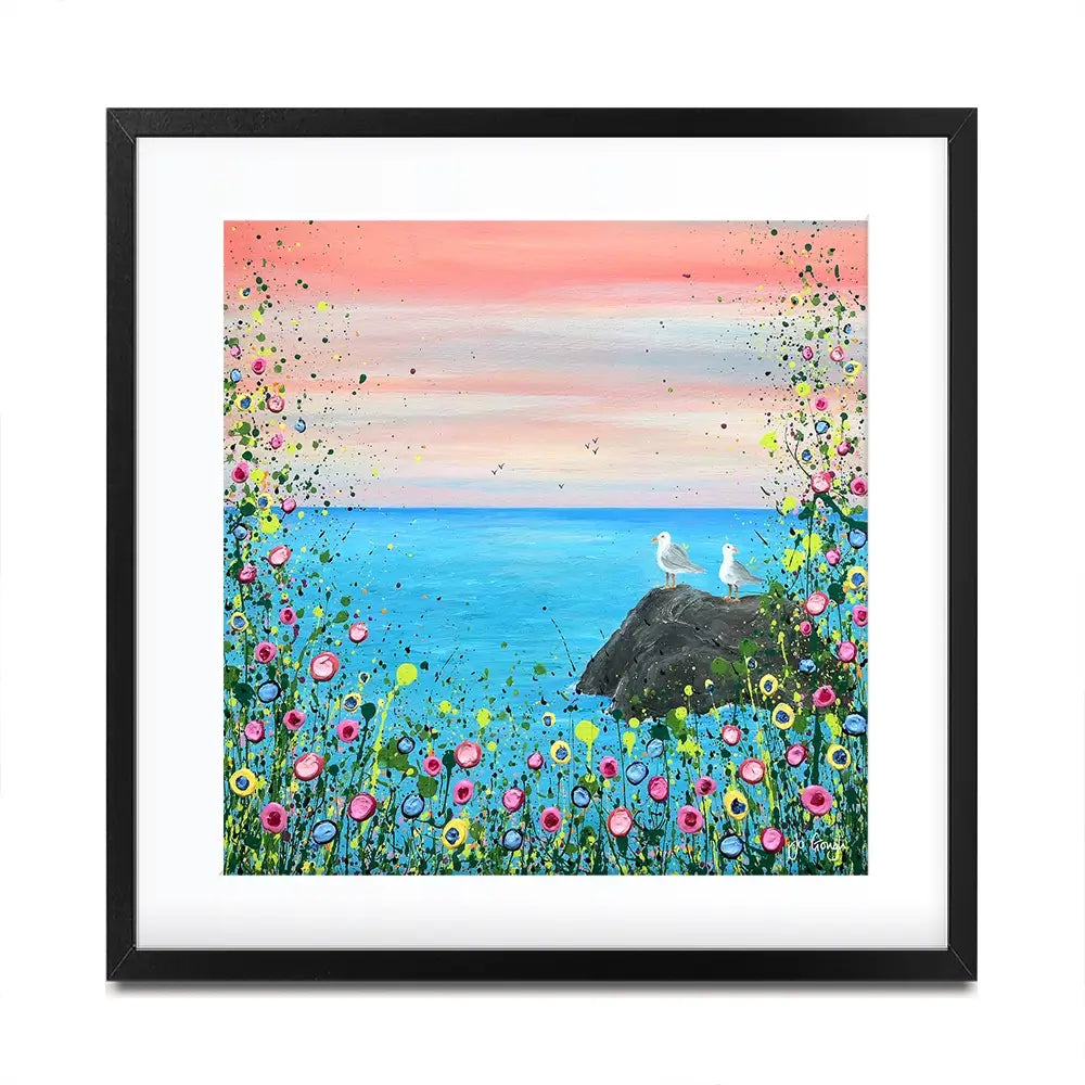 You Me And The Sea Square Framed Art Print You Me And The Sea Square Framed Art Print wall art product Jo Gough