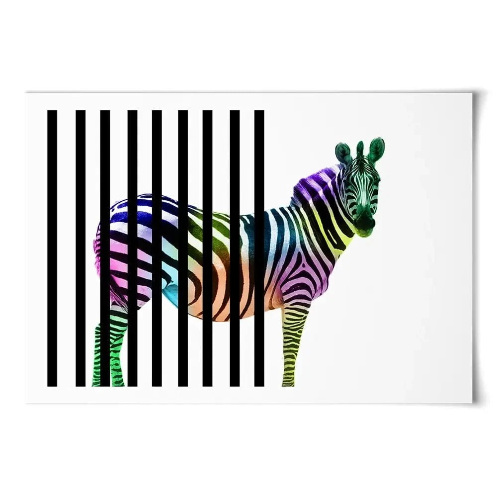 Zebra Behind Bars Art Print Zebra Behind Bars Art Print wall art product Eavaz / Shutterstock
