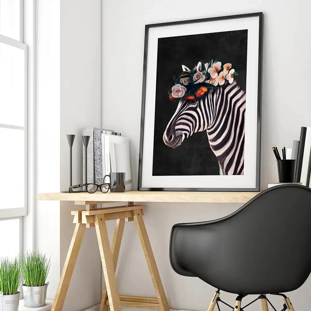 Zebra Crown Framed Art Print Zebra Crown Framed Art Print wall art product Svetlana Aleynikova
