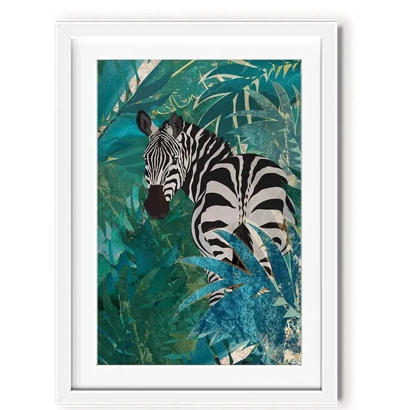 Zebra In The Jungle Framed Art Print Zebra In The Jungle Framed Art Print wall art product Sarah Manovski