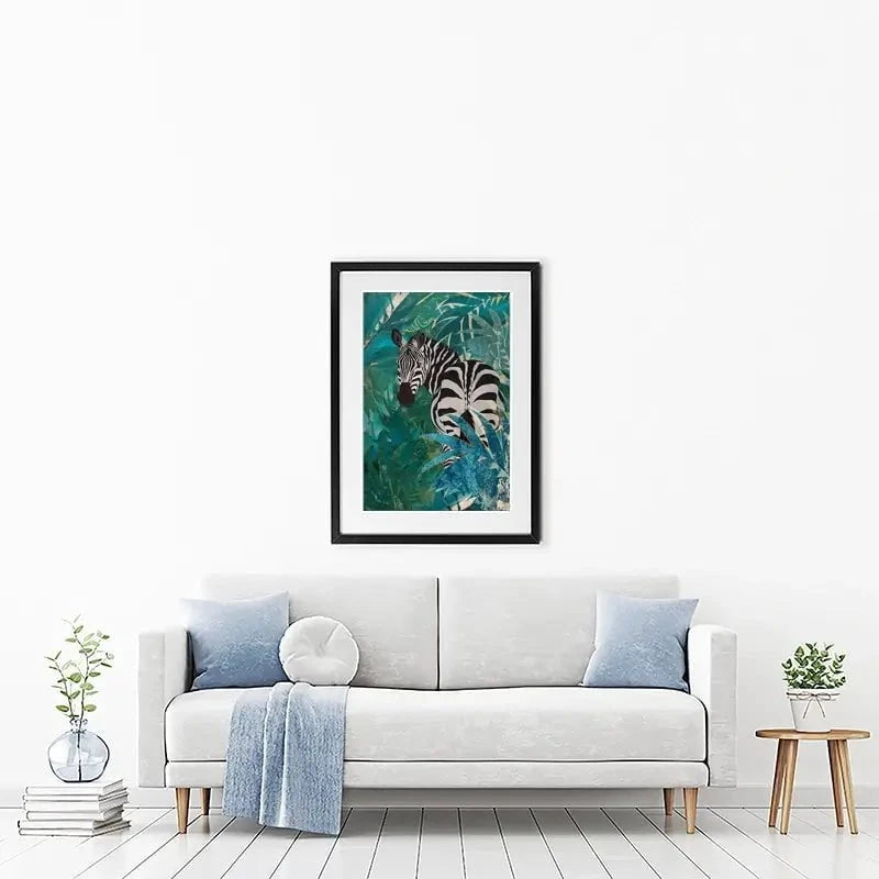 Zebra In The Jungle Framed Art Print Zebra In The Jungle Framed Art Print wall art product Sarah Manovski