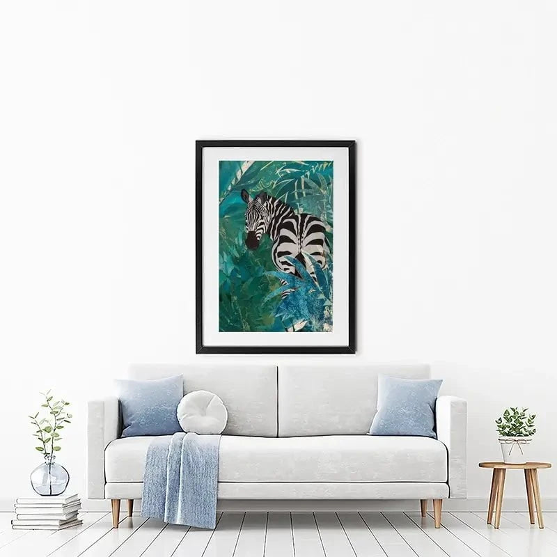 Zebra In The Jungle Framed Art Print Zebra In The Jungle Framed Art Print wall art product Sarah Manovski