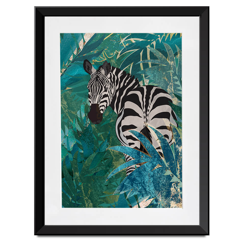 Zebra In The Jungle Framed Art Print Zebra In The Jungle Framed Art Print wall art product Sarah Manovski