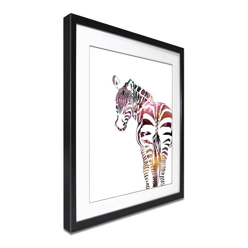 Zebra On White Framed Art Print Zebra On White Framed Art Print wall art product Sarah Manovski