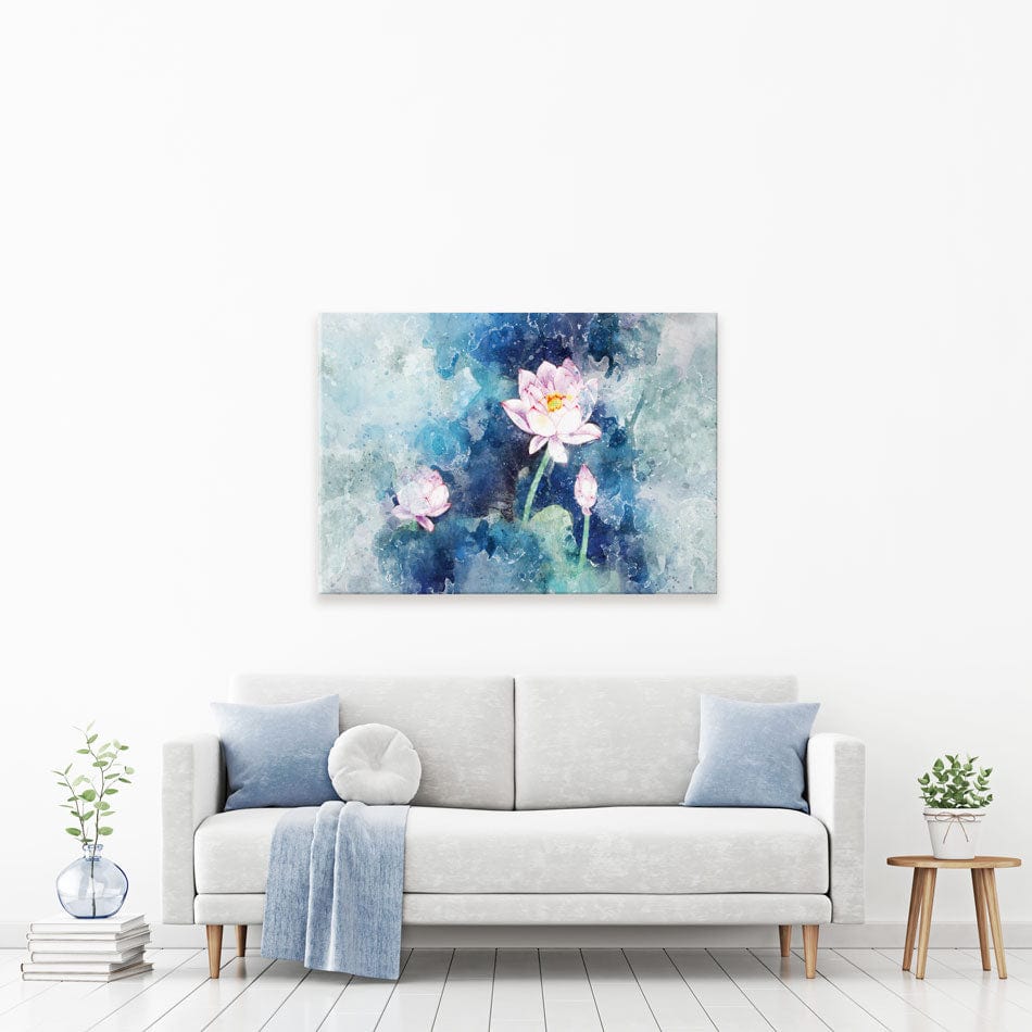 Abstract Pink Flowers Canvas Print wall art product Muzi pear studio / Shutterstock