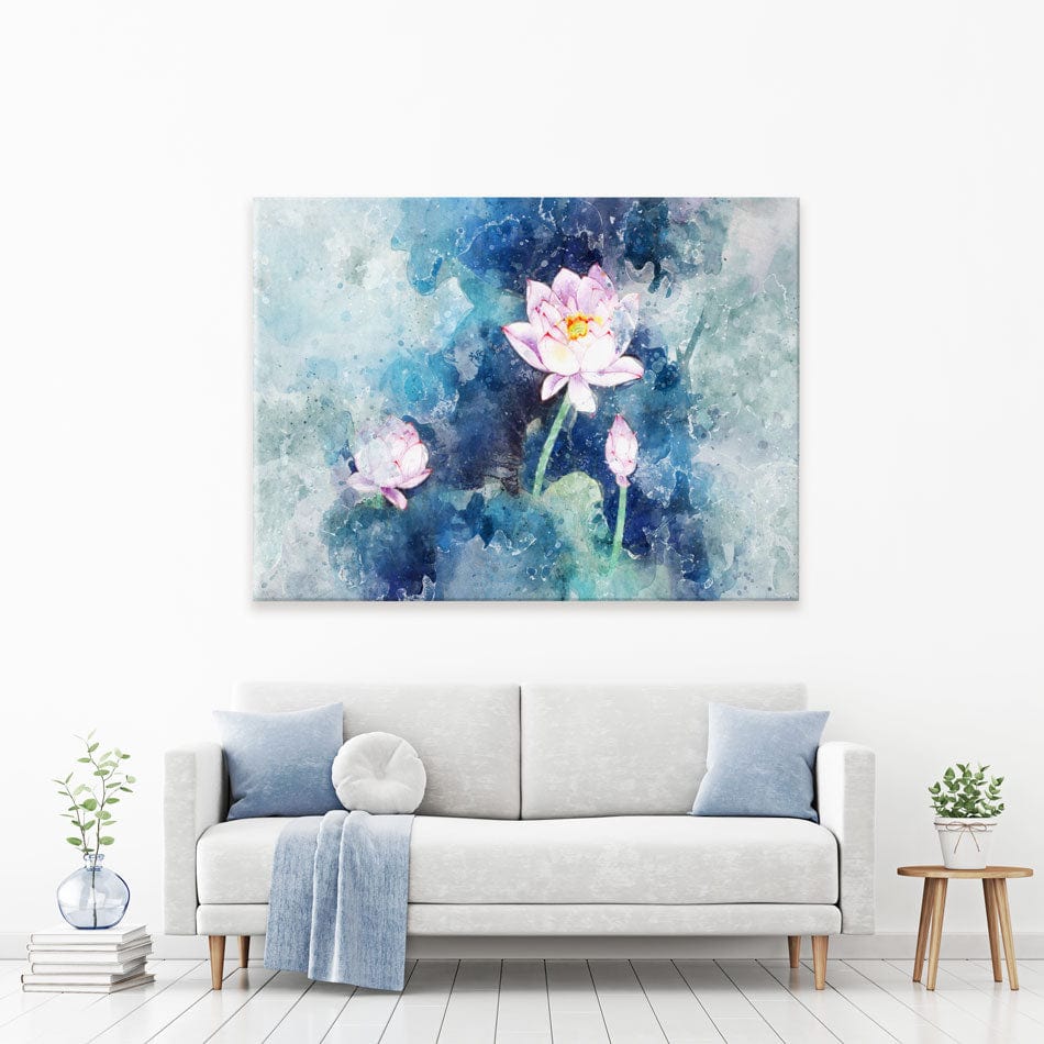 Abstract Pink Flowers Canvas Print wall art product Muzi pear studio / Shutterstock