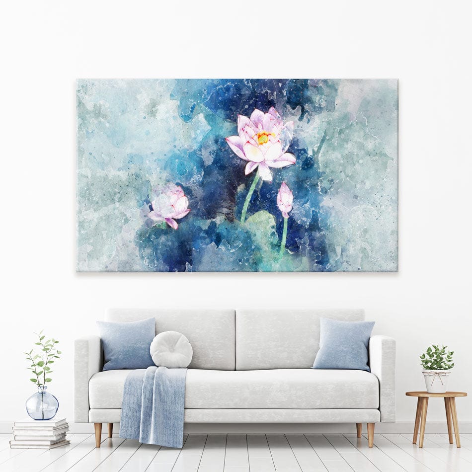 Abstract Pink Flowers Canvas Print wall art product Muzi pear studio / Shutterstock