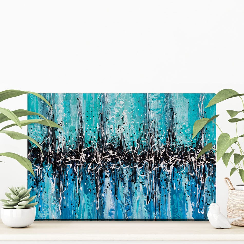 Abstract Teal Canvas Print wall art product Olga Tkachyk
