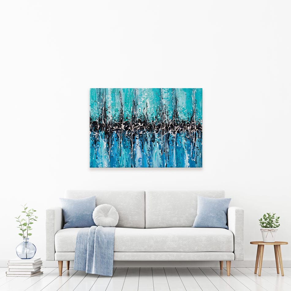 Abstract Teal Canvas Print wall art product Olga Tkachyk