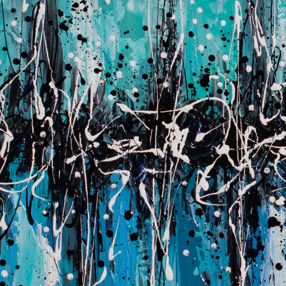 Abstract Teal Canvas Print wall art product Olga Tkachyk