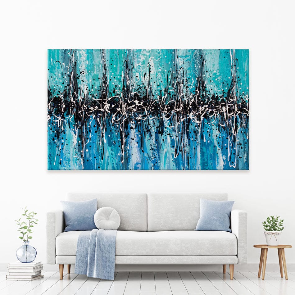 Abstract Teal Canvas Print wall art product Olga Tkachyk