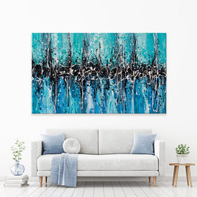 Abstract Teal Canvas Print wall art product Olga Tkachyk