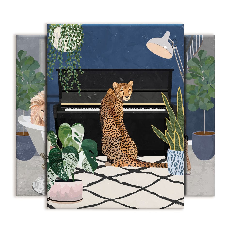 Animals In The House Trio Canvas Print wall art product Sarah Manovski