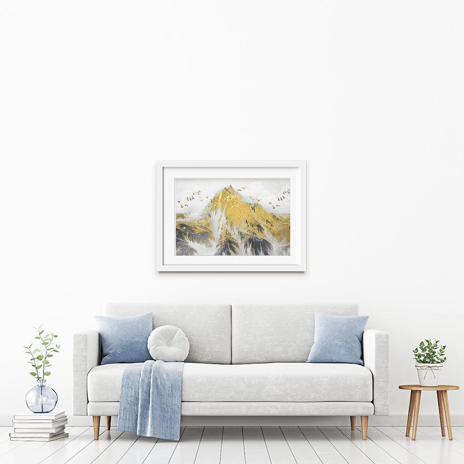 Birds And Peaks Framed Art Print wall art product jesseyy / Shutterstock