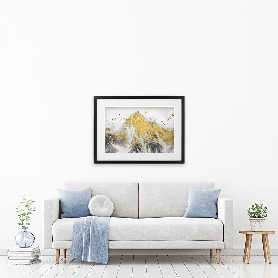 Birds And Peaks Framed Art Print wall art product jesseyy / Shutterstock