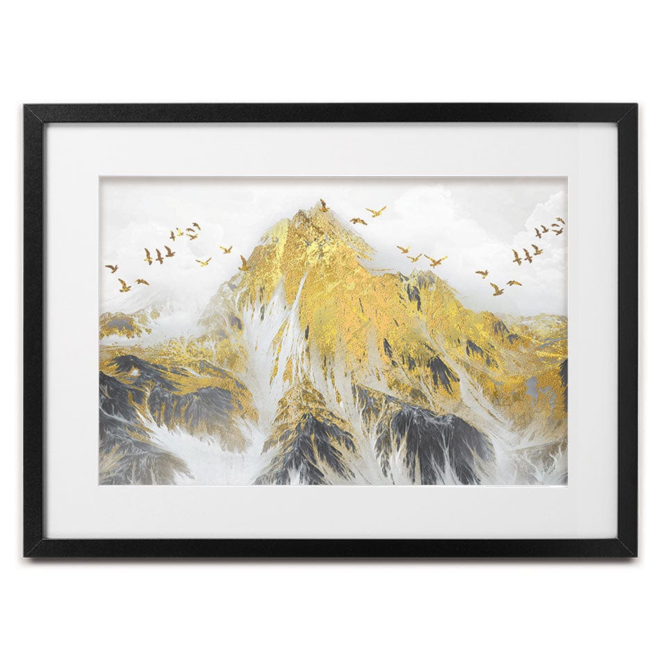 Birds And Peaks Framed Art Print wall art product jesseyy / Shutterstock