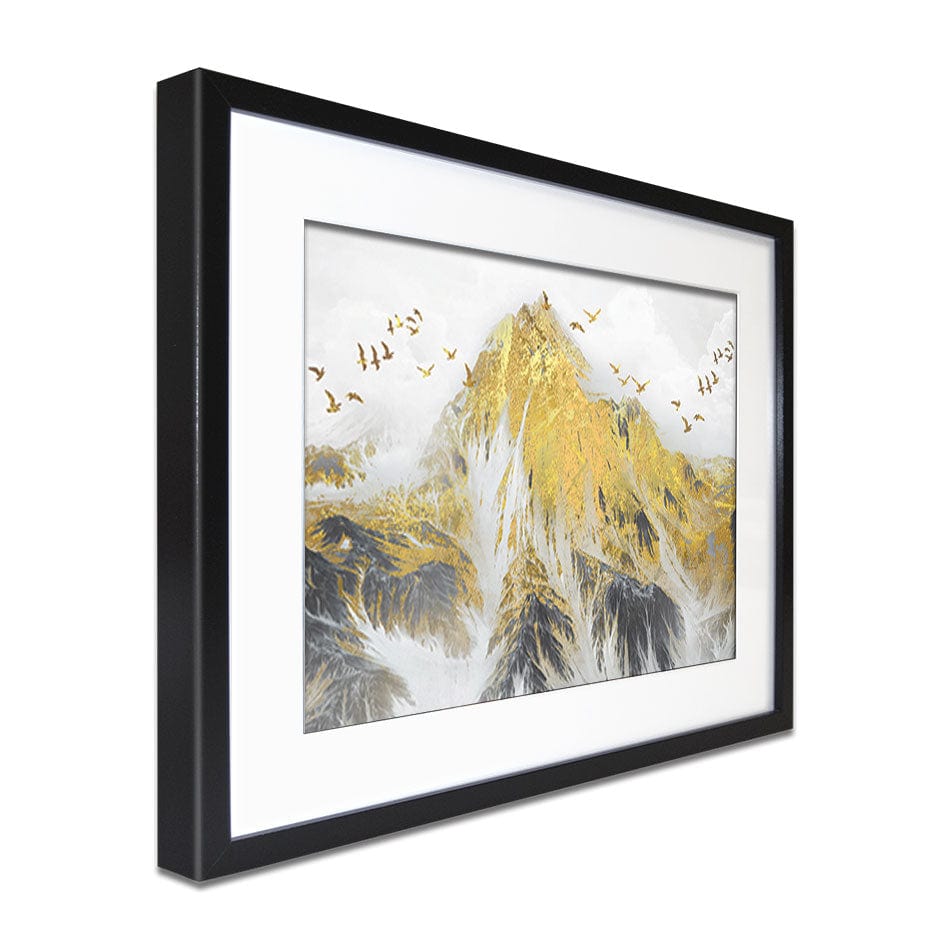 Birds And Peaks Framed Art Print wall art product jesseyy / Shutterstock