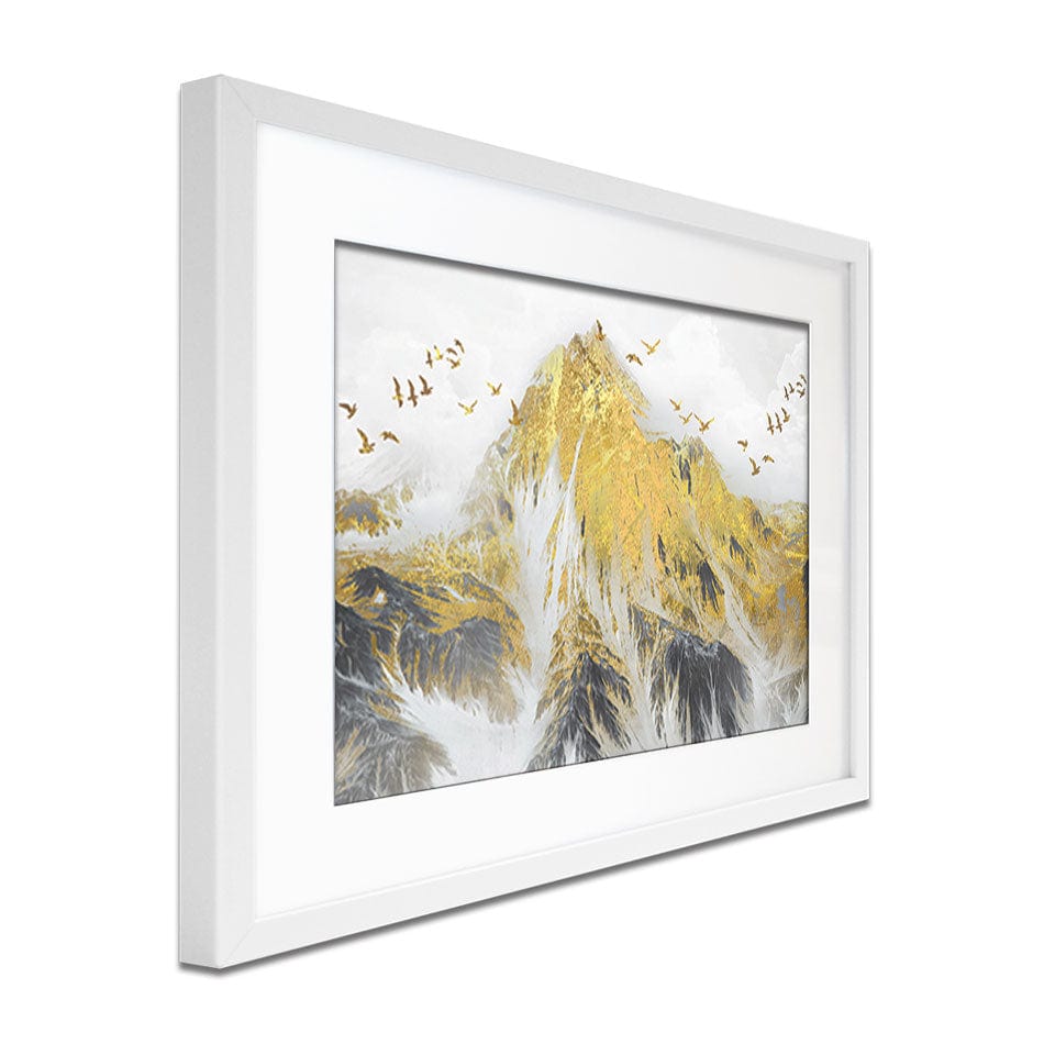 Birds And Peaks Framed Art Print wall art product jesseyy / Shutterstock