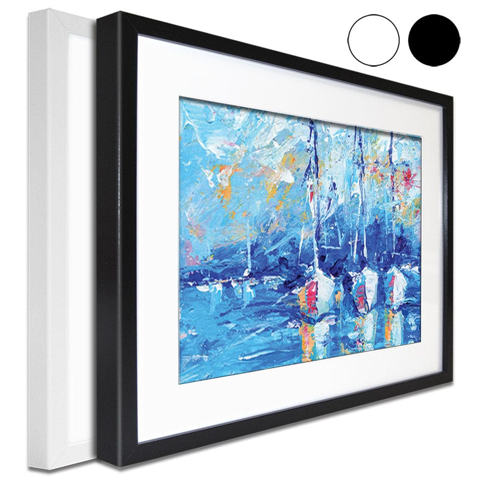 Blue Boats Framed Art Print wall art product LoveDesignShop / Shutterstock