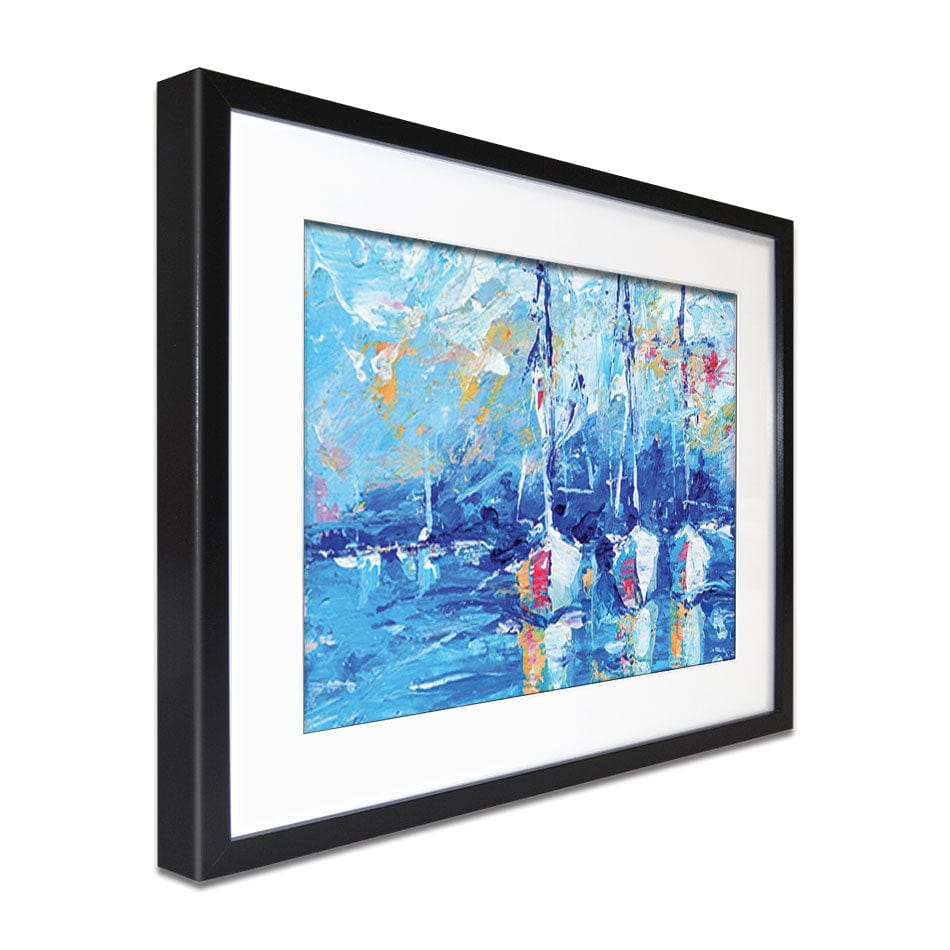 Blue Boats Framed Art Print wall art product LoveDesignShop / Shutterstock