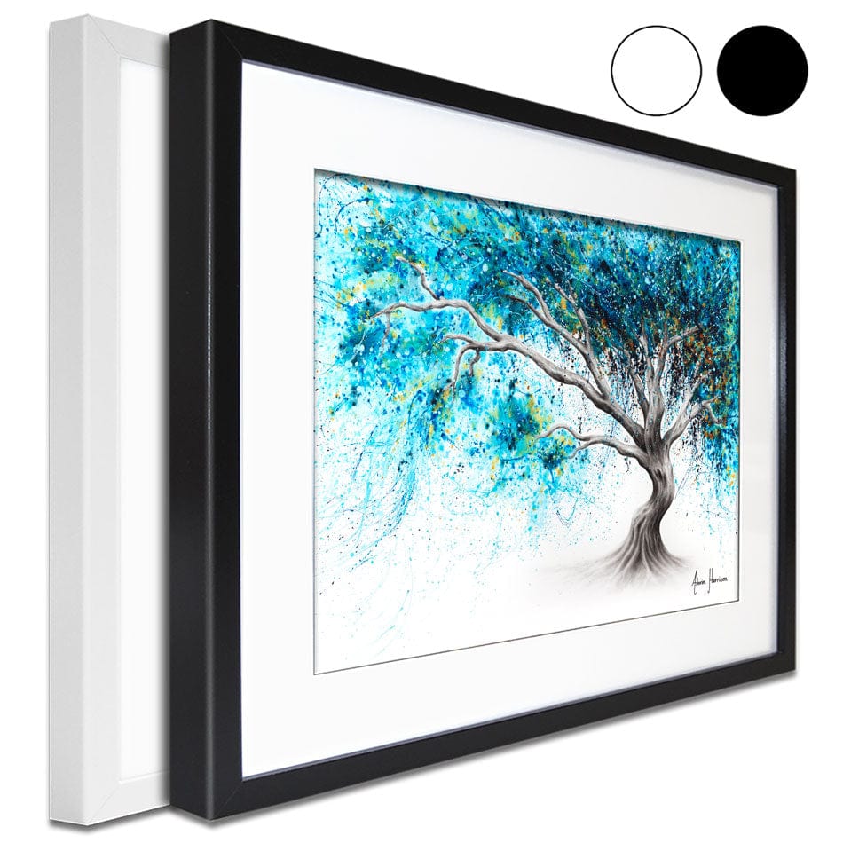 Blue Crystal Dream Tree Framed Art Print wall art product Ashvin Harrison