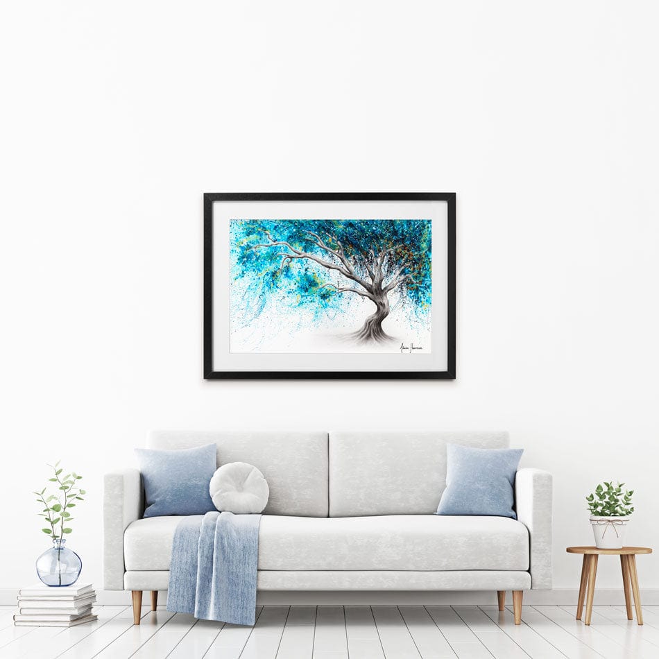 Blue Crystal Dream Tree Framed Art Print wall art product Ashvin Harrison