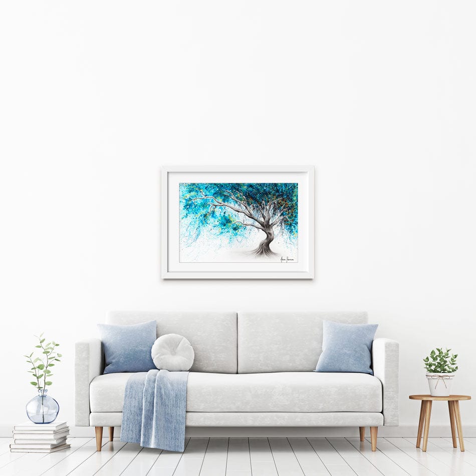 Blue Crystal Dream Tree Framed Art Print wall art product Ashvin Harrison