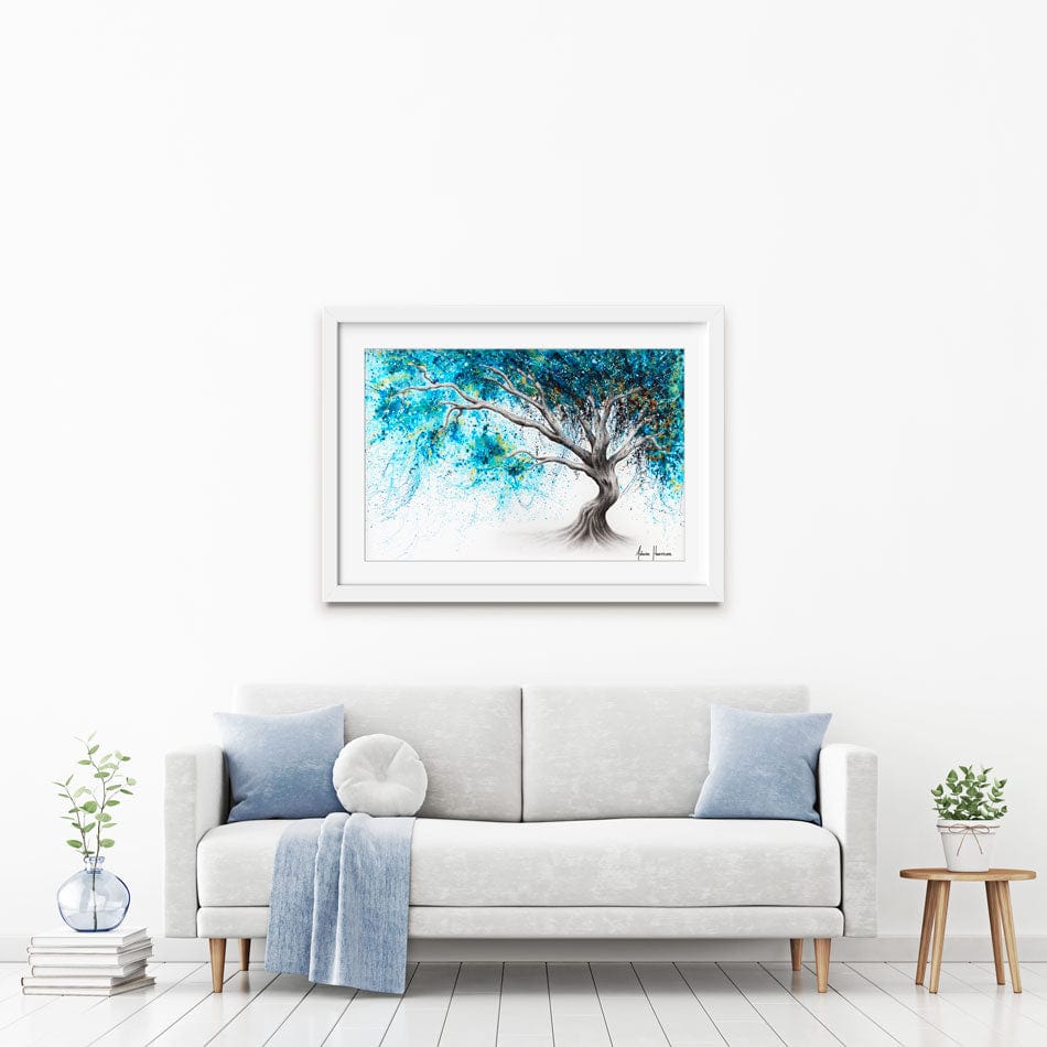 Blue Crystal Dream Tree Framed Art Print wall art product Ashvin Harrison
