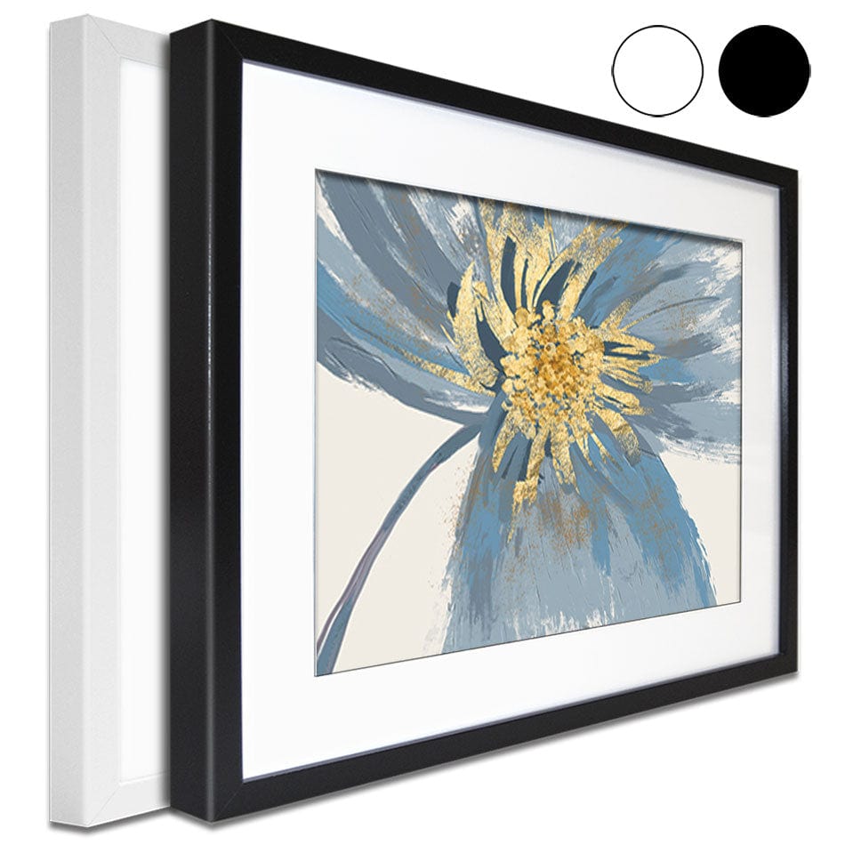 Blue Grey Flower Framed Art Print wall art product Girls and Dreams / Shutterstock