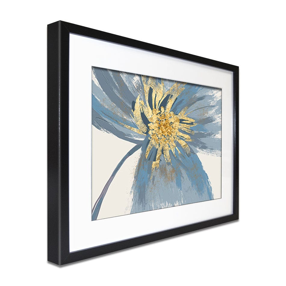 Blue Grey Flower Framed Art Print wall art product Girls and Dreams / Shutterstock