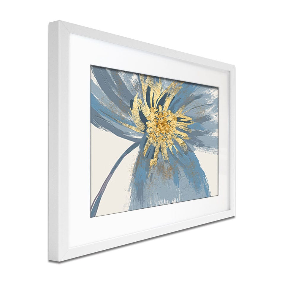Blue Grey Flower Framed Art Print wall art product Girls and Dreams / Shutterstock
