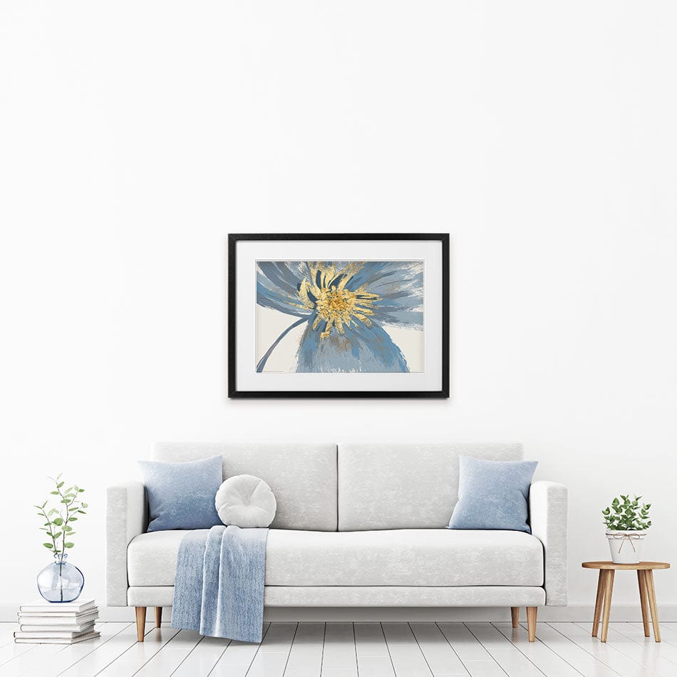 Blue Grey Flower Framed Art Print wall art product Girls and Dreams / Shutterstock