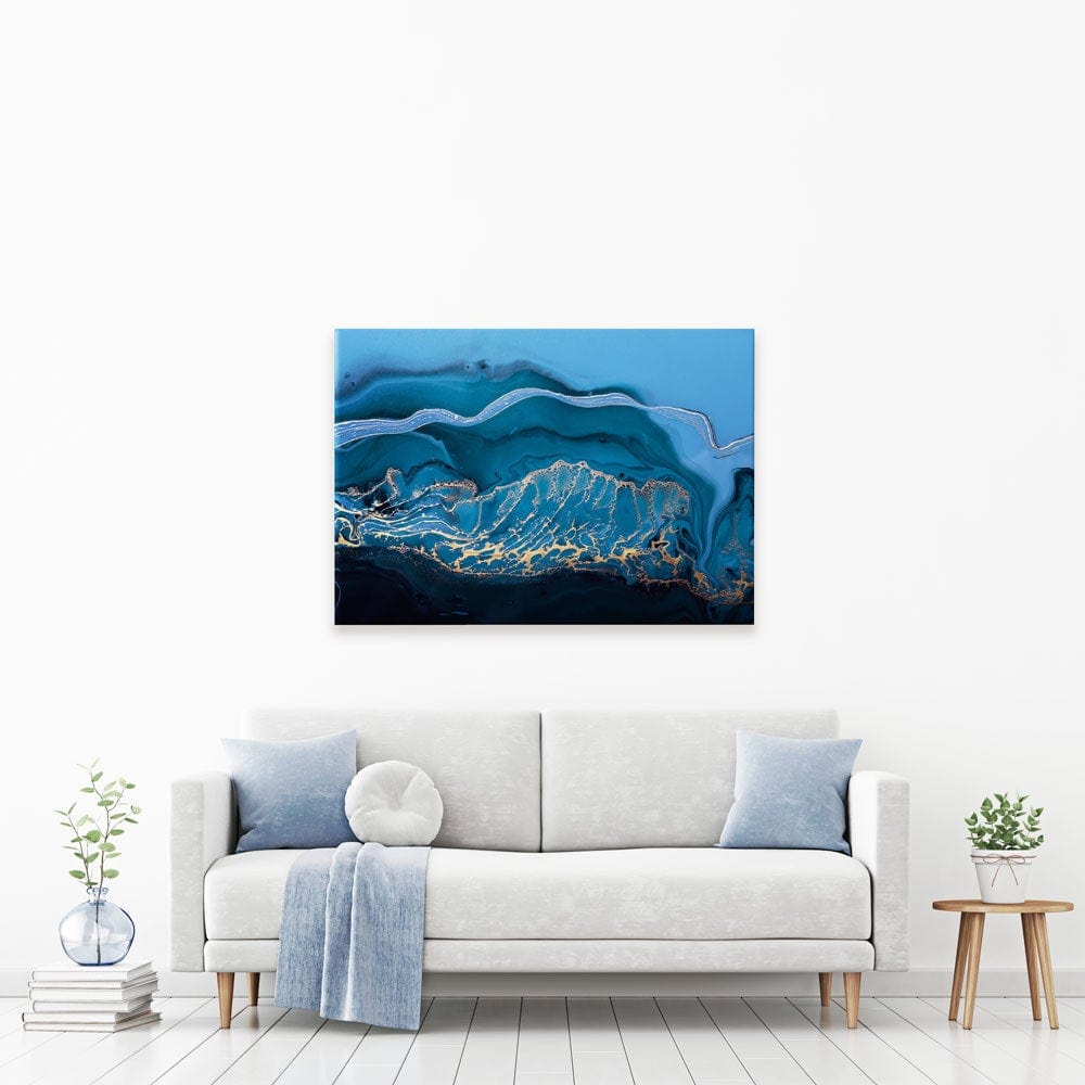 Blue Marble Waves Canvas Print wall art product colnihko / Shutterstock