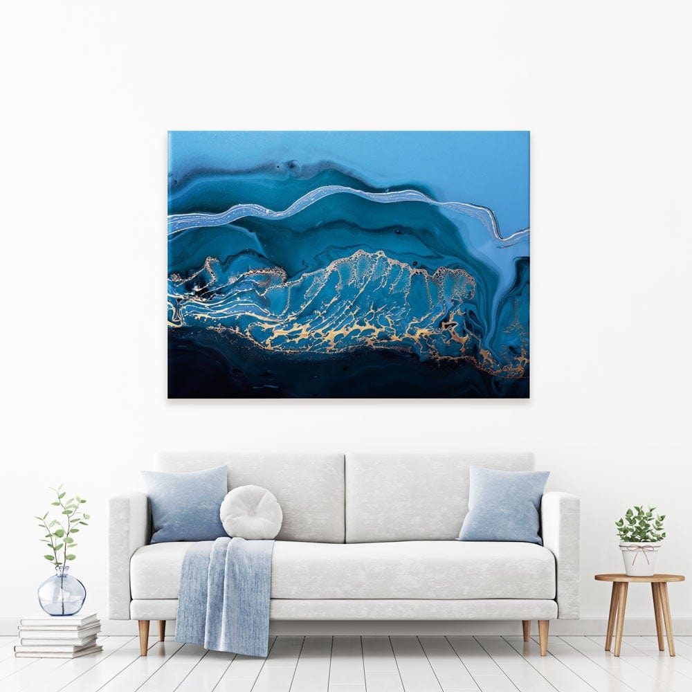 Blue Marble Waves Canvas Print wall art product colnihko / Shutterstock